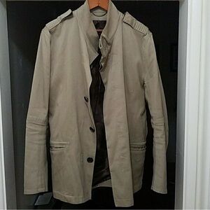 Zara Men's Light Khaki Windbreaker Jacket